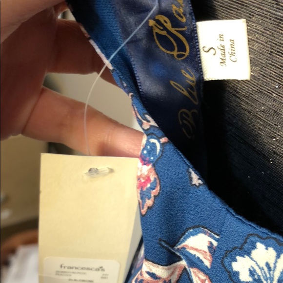NWT Halter Blue peacock Dress Francescas Small - Picture 8 of 8